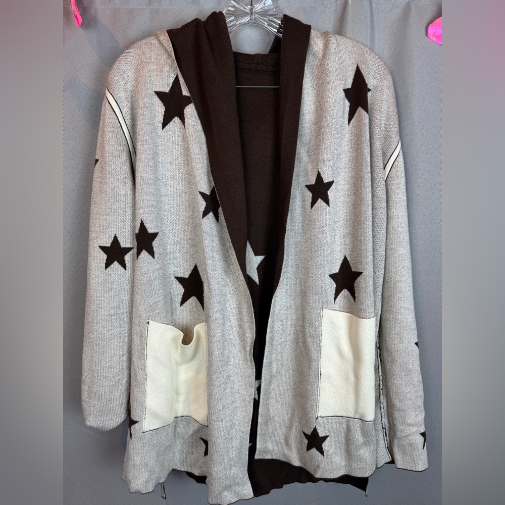Splendid Sydney Hooded Reversible Cardigan- Sz Medium - Picture 7 of 12